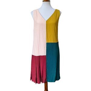 HD In Paris Anthropologie Jules Shift Dress Multicolor Colorblock Sleeveless 6